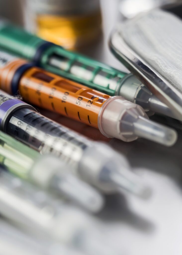 Several Injectors of insulin, conceptual image